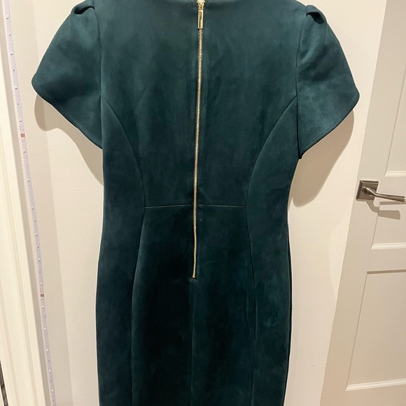 Calvin Klein Green Sheath Dress with Puff Sleeves - Picture 3 of 4